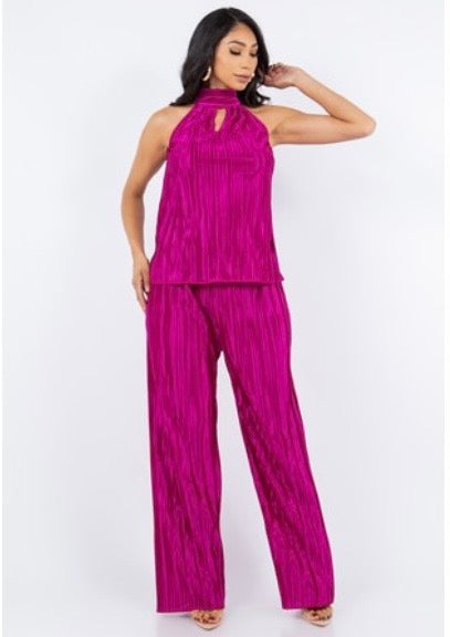 FUSCIA 2 PIECE PANT SET