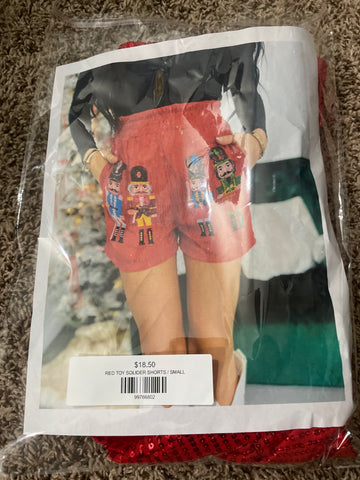 RED TOY SOLIDER SHORTS