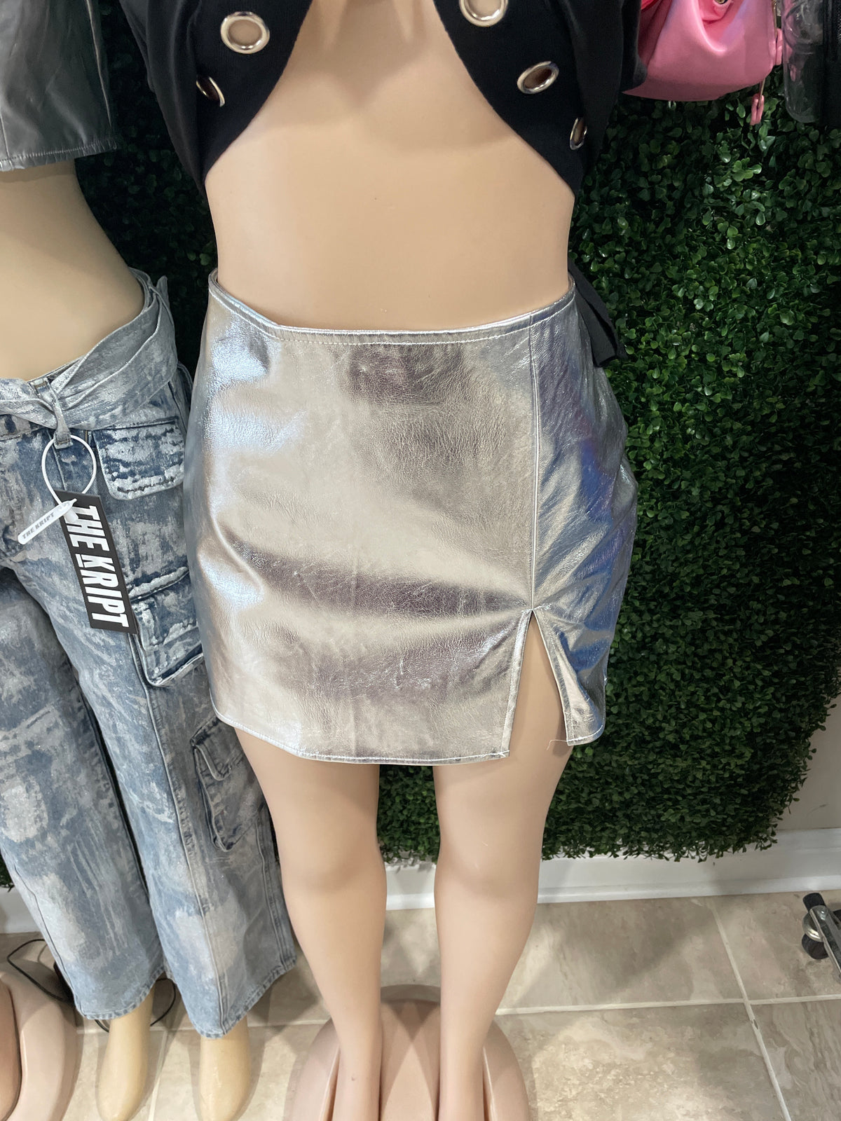 Grey Metallic skirt
