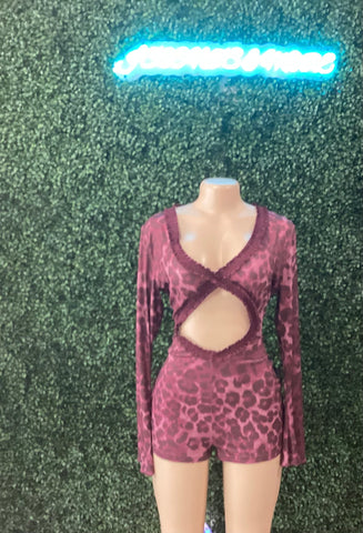 maroon roar romper