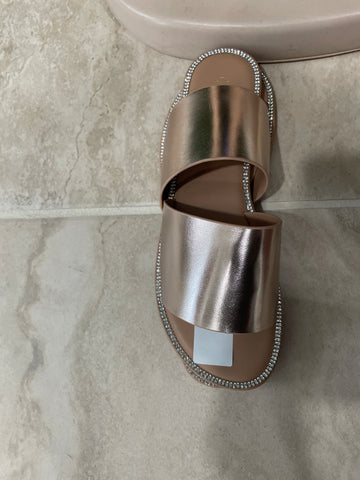 Rose gold bling sandals
