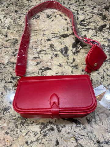 Crossbag with pouch red