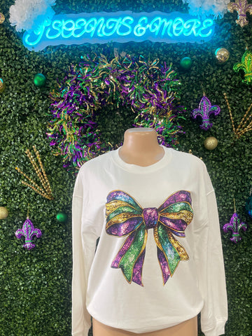 Mardi Gras Bow Sweater