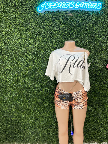 Animal print shorts