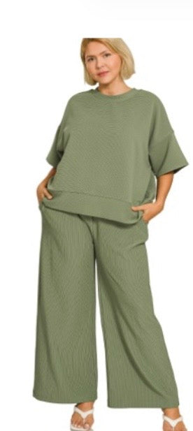 Olive 2 piece pant set Plus