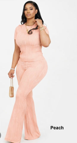2 Piece Bliss Pant Set Peach