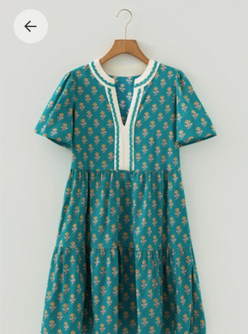 summer  floral dress green