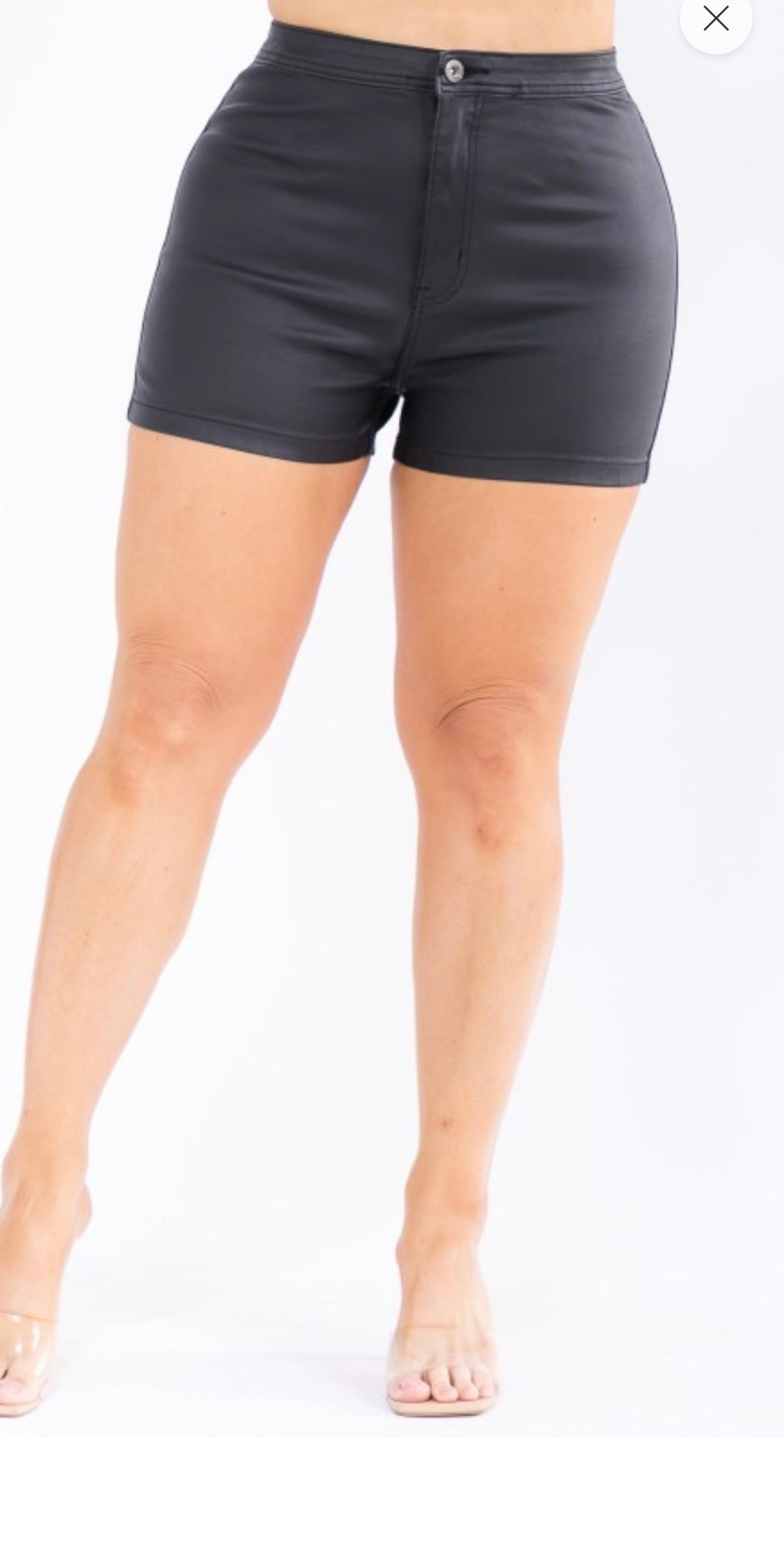 PLUS SIZE LEATHER SHORTS