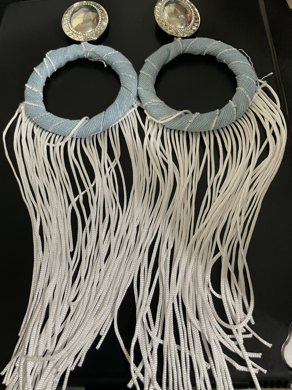 Jean  Tassle Earring clip on
