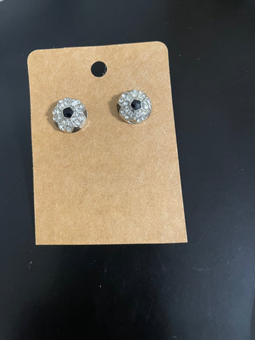silver/black nub earring