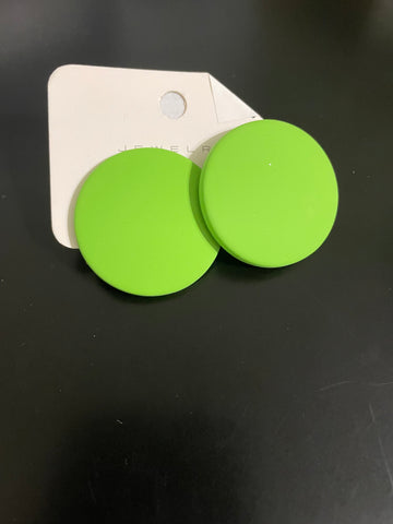 lime button earring