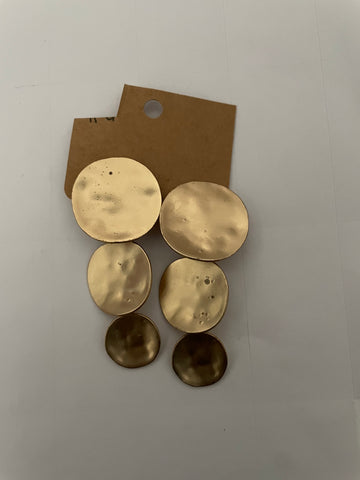 Clip on 3 circle hang earrings