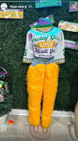 MARDI Gras Crop Jersey