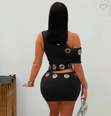 2 piece gold ring skirt set